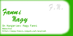 fanni magy business card